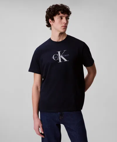 Calvin Klein Men's Relaxed-fit Logo T-shirt In Blue
