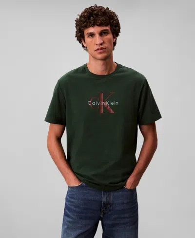 Calvin Klein Men's Relaxed-fit Logo T-shirt In Brown