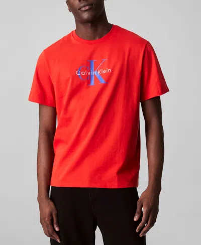 Calvin Klein Men's Relaxed-fit Logo T-shirt In Red Alert