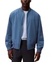 Calvin Klein Men's Seersucker Bomber Jacket In Bluefin
