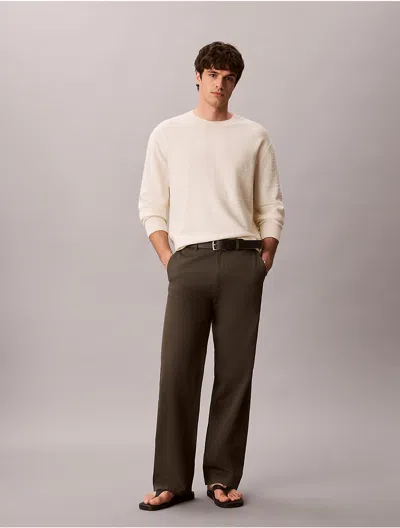 Calvin Klein Men's Relaxed Straight Darted Pants In Brown