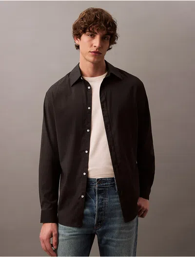 Calvin Klein Men's Relaxed Wool Blend Button-down Shirt