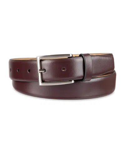 Calvin Klein Men's Renegade Leather Dress Belt In Burgundy