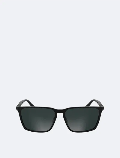 Calvin Klein Men's Resin Rectangle Sunglasses In Black