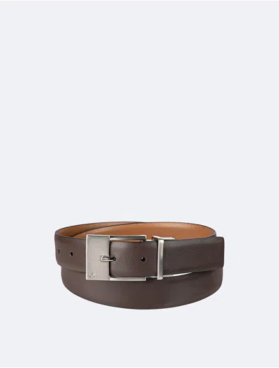 Calvin Klein Men's Reversible Harness Buckle Belt In After Dark/teak