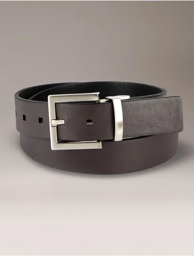 Calvin Klein Men's Reversible Harness Buckle Belt In Brown