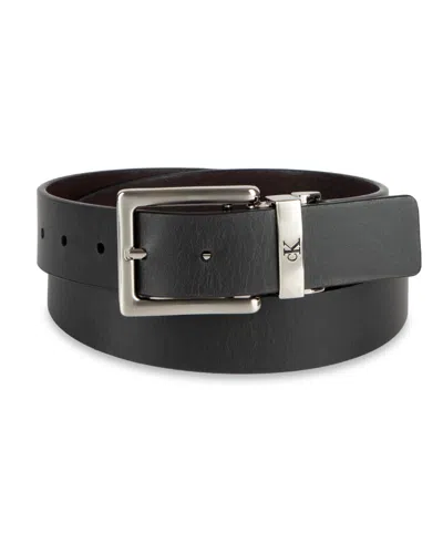 Calvin Klein Men's Reversible Leather Dress Belt In Black