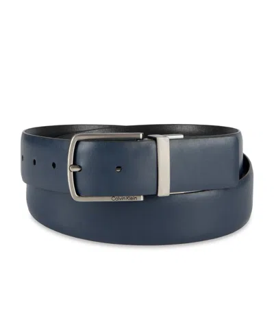 Calvin Klein Men's Reversible Saffiano Leather Belt In Blue