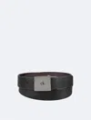 Calvin Klein Men's Reversible Square Logo Plaque Belt In Black / After Dark