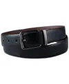 Calvin Klein Men's Reversible Textured Leather Dress Belt, Created For Macy's In Black,brown