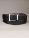 Calvin Klein Men's Reversible Wide Harness Buckle Belt In Black
