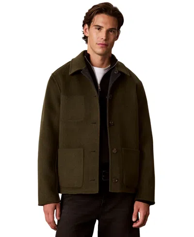 Calvin Klein Men's Reversible Wool-blend Classic-fit Chore Jacket In Green