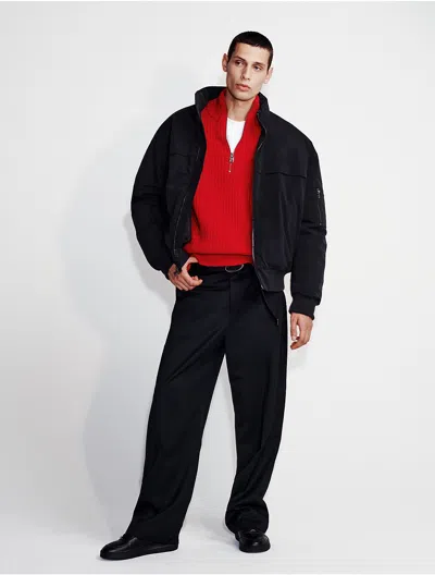Calvin Klein Men's Ribbed 1/4 Zip Sweater
