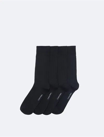 Calvin Klein Men's Ribbed Logo 4-pack Dress Socks