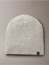 Calvin Klein Men's Ribbed Solid Beanie In White