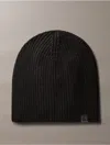 Calvin Klein Men's Ribbed Solid Beanie In Black Beauty