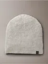 Calvin Klein Men's Ribbed Solid Beanie In History Heather