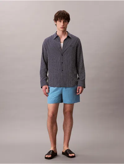 Calvin Klein Men's Ripstop Pull-on Shorts In Blue
