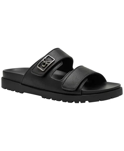 Calvin Klein Men's Ronee Slip-on Casual Slides In Black