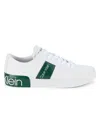 Calvin Klein Men's Roydan Logo Faux Leather Sneakers In White Green