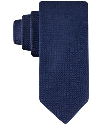 Calvin Klein Men's Sadie Distorted Grid Tie In Blue
