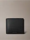 Calvin Klein Men's Saffiano Leather Bifold Wallet With Coin Pouch In Black