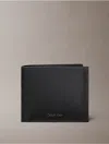 Calvin Klein Men's Saffiano Leather Bifold Wallet With Coin Pouch In Black