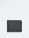 Calvin Klein Men's Saffiano Leather Card Case Bifold Wallet In Black Beauty