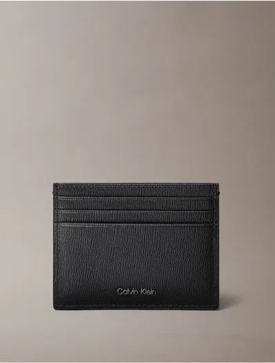 Calvin Klein Men's Saffiano Leather Card Case In Black