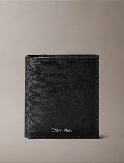 Calvin Klein Men's Saffiano Leather Trifold Wallet In Black