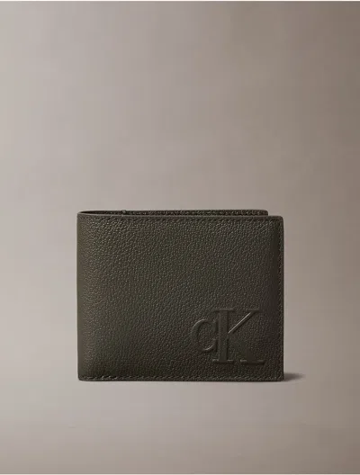 Calvin Klein Men's Sculpted Impression Bifold Wallet And Coin Pouch In Beluga