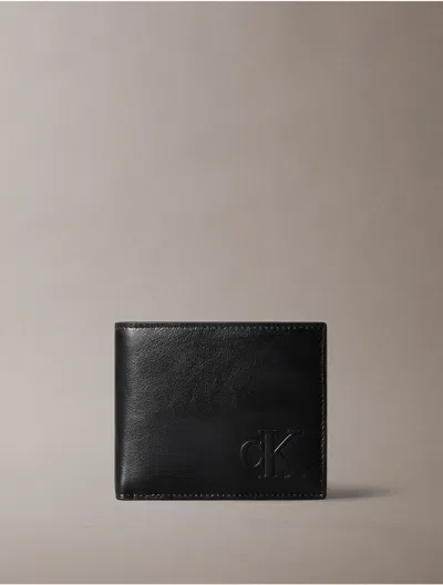 Calvin Klein Men's Sculpted Impression Bifold Wallet With Coin Pouch In Black