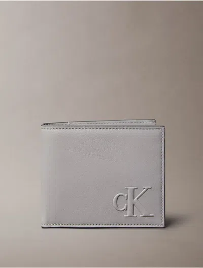 Calvin Klein Men's Sculpted Impression Bifold Wallet With Coin Pouch In Gray