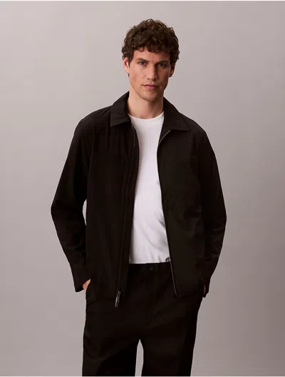 Calvin Klein Men's Seersucker Blouson Jacket In Black
