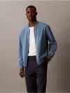 Calvin Klein Men's Seersucker Bomber Jacket In Bluefin