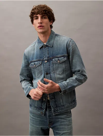 Calvin Klein Men's Selvedge Denim Jacket In Alloy Indigo