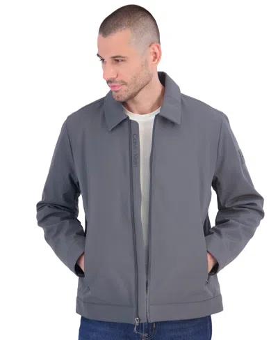 Calvin Klein Men's Shirt Collar Flex Tech Quilted Inner Jacket In Gray