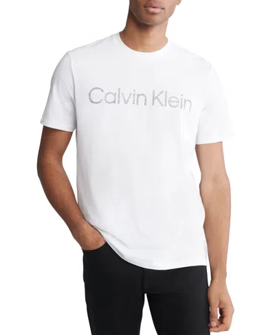 Calvin Klein Men's Short Sleeve Crewneck Faded Logo Graphic T-shirt In Brilliant White