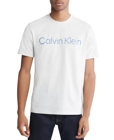 Calvin Klein Men's Short Sleeve Crewneck Faded Logo Graphic T-shirt In Nimbus Clo