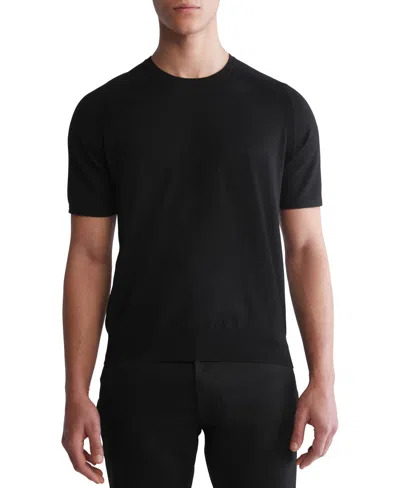 Calvin Klein Men's Short Sleeve Crewneck Knit Tech T-shirt In Black
