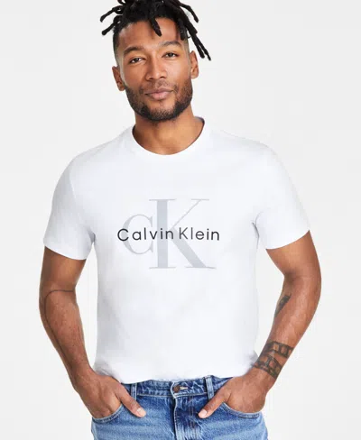 Calvin Klein Men's Short Sleeve Crewneck Logo Graphic T-shirt In Brilliant White
