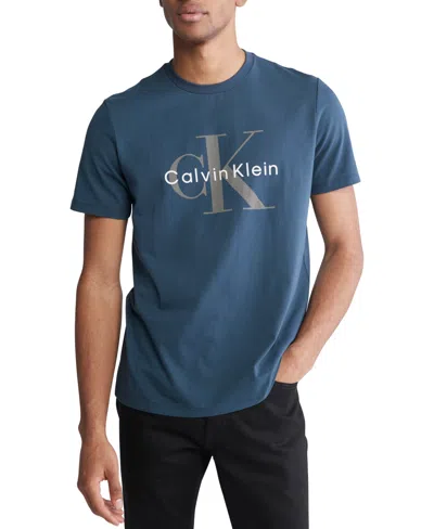 Calvin Klein Men's Short Sleeve Crewneck Logo Graphic T-shirt In Ink