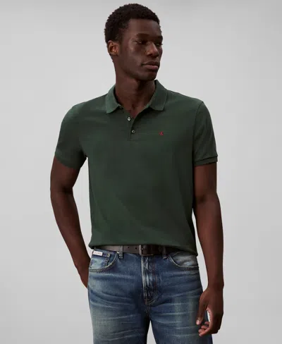 Calvin Klein Men's Short Sleeve Solid Polo Shirt In Brown