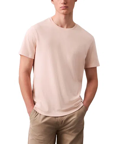 Calvin Klein Men's Short Sleeve Supima Cotton Interlock T-shirt In Silver Peony