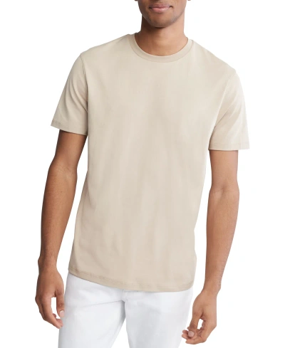 Calvin Klein Men's Short Sleeve Supima Cotton Interlock T-shirt In White Pepper