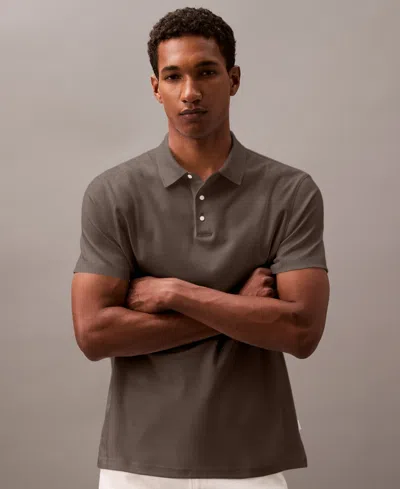 Calvin Klein Men's Short Sleeve Supima Cotton Polo Shirt In Brown