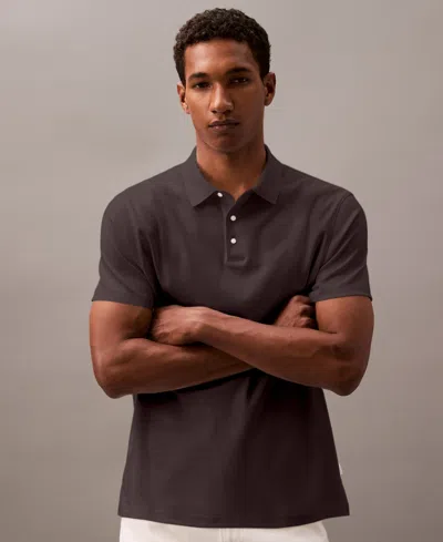 Calvin Klein Men's Short Sleeve Supima Cotton Polo Shirt In Brown