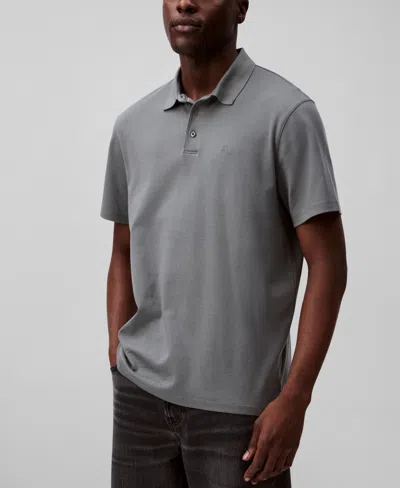 Calvin Klein Men's Short Sleeve Supima Cotton Polo Shirt In Gray