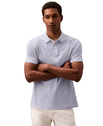 Calvin Klein Men's Short Sleeve Supima Cotton Polo Shirt In Lilac Gray