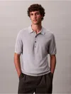 Calvin Klein Men's Silk Cashmere Polo Sweater In Gray
